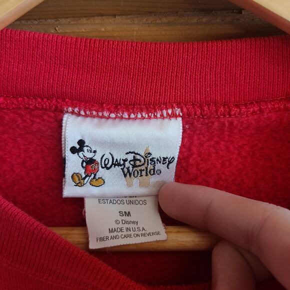 Vintage Walt Disney World South Beach Cropped Sweatshirt Red Medium Retro SoCal - Picture 6 of 8